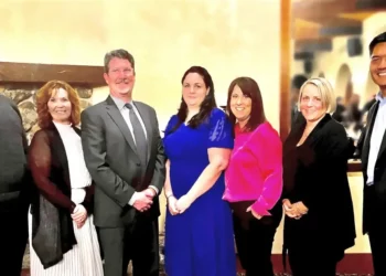 Carey Buchanan, Tara Clark, Rachel Chaloux, Michael Gillespie, Mary Beal, Ron Carruth with Dr. Ed Manansala (R)