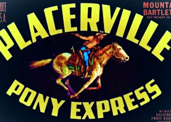 Placerville Pony Express Fruit Label