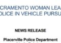 Sacramento Woman Leads Police In Vehicle Pursuit
