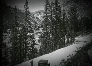 The view of Horsetail Falls at Twin Bridges c.1931