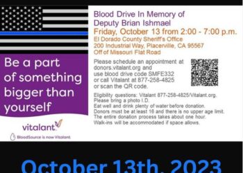 October 13 blood drive in memory of Deputy Brian Ishmael