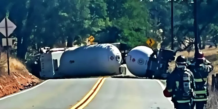 Propane Truck Accident Closes Section of Latrobe Road in El Dorado Hills