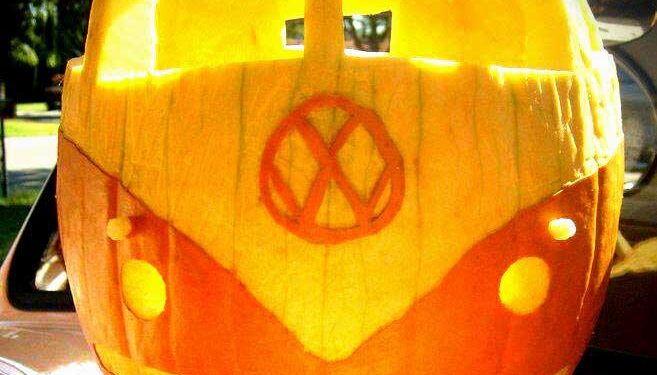 VW Bus Halloween Pumpkin