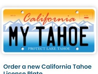 California Tahoe License Plate
