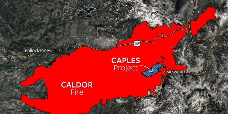 Caldor Fire Map