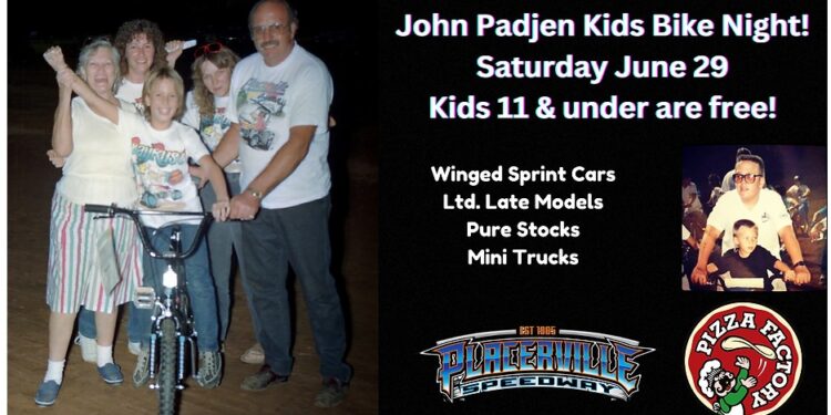 Placerville Speedway Hosts Exciting Annual John Padjen Kids Bike Night